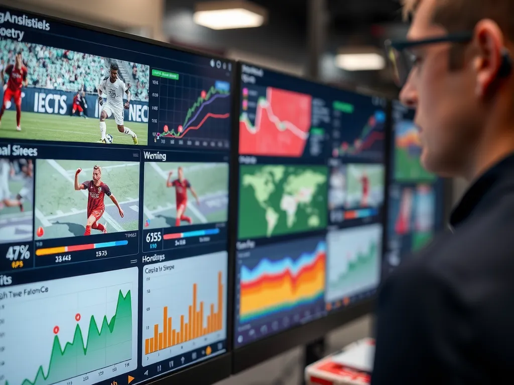 Close-up of a sophisticated tracking system showing players