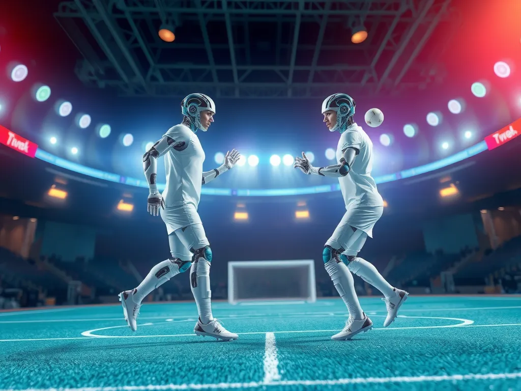 Futuristic portrayal of AI advancing sports betting with emerging technologies like generative models and multimodal systems, innovative and conceptual, high quality