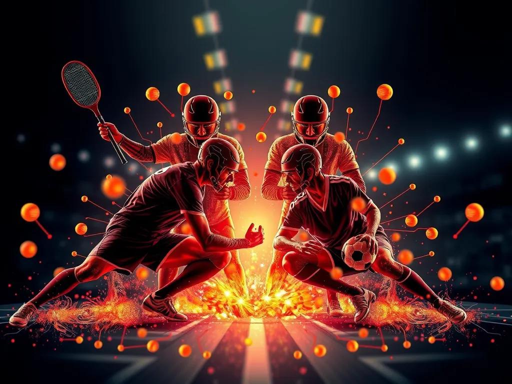 Visual depiction of ethical challenges in AI sports betting, with elements of fairness and transparency, abstract representation with thoughtful elements, professional photography style