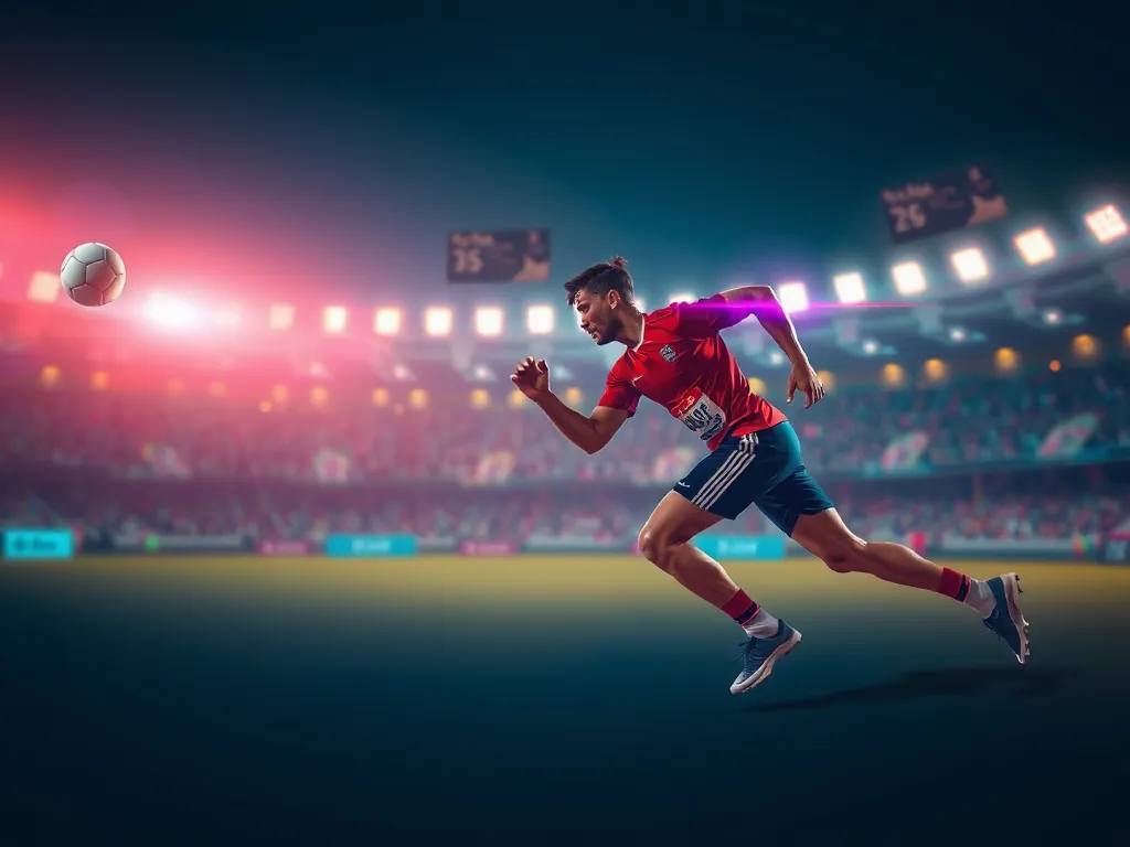 Ethical considerations in AI and sports, featuring secure data management and athlete consent in a tech-infused scenario, abstract representation