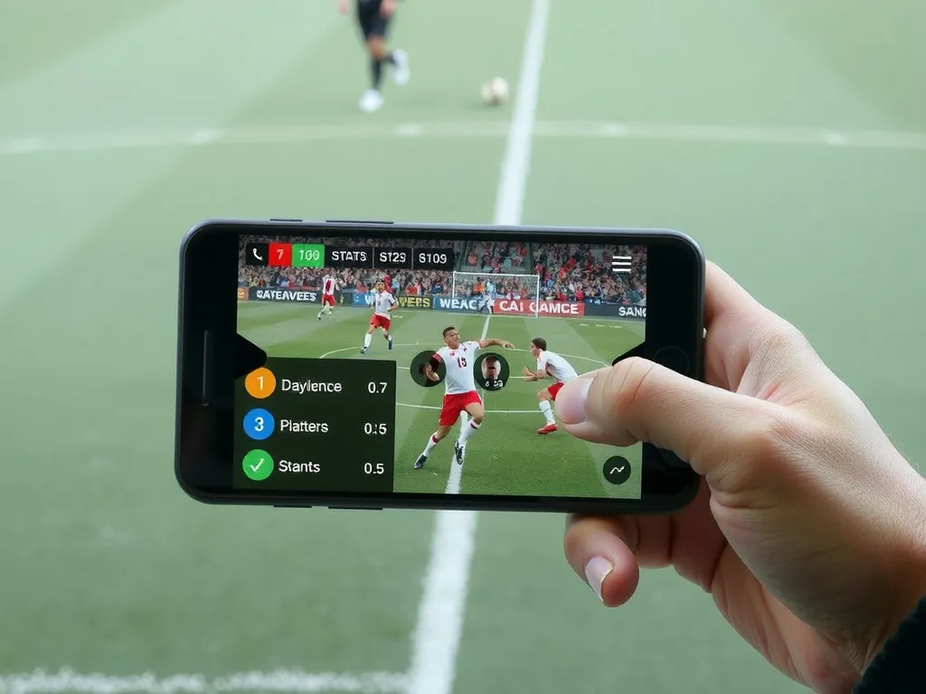 Augmented reality sports experience showing interactive player stats and live game overlays on a smartphone screen