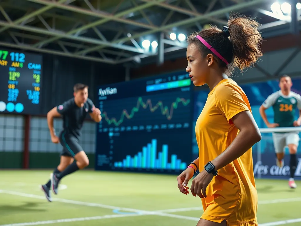 Real-time sports monitoring and analytics, using wearable devices and data visualization, high-tech sports environment