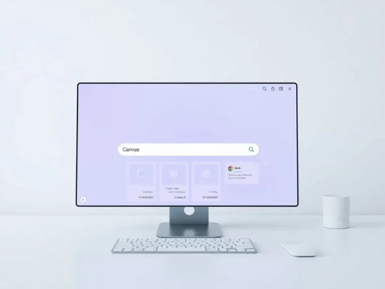 AI tools embedded in Chrome like Deep Search and Canvas, dynamic interface, modern digital workspace